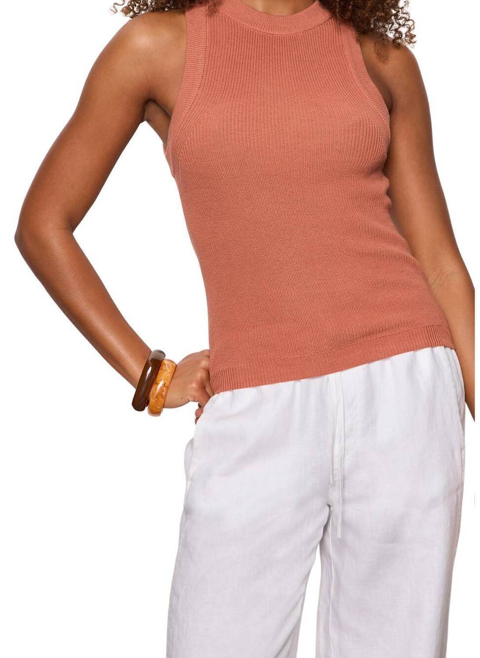 NEW SANCTUARY in the mix sweater tank in ancient clay